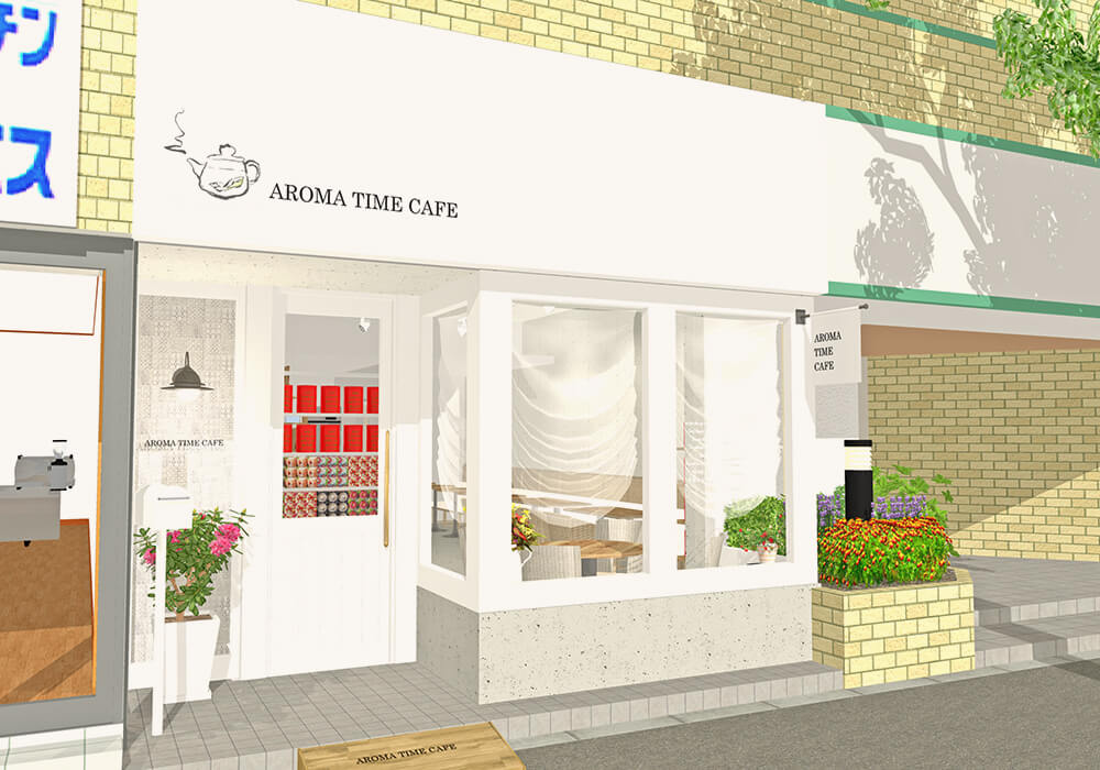 AROMA TIME CAFEの外観パース画像